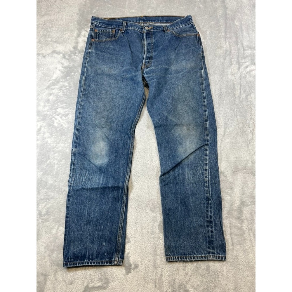 Levi's 501 XX Jeans Mens 38x33 Straight Shrink to Fit Button Fly Y2K Whiskers